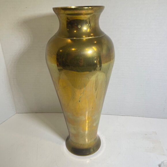 Solid Brass Vase 12 Inch Tall Vintage Indian Decorative Piece - Picture 3 of 6